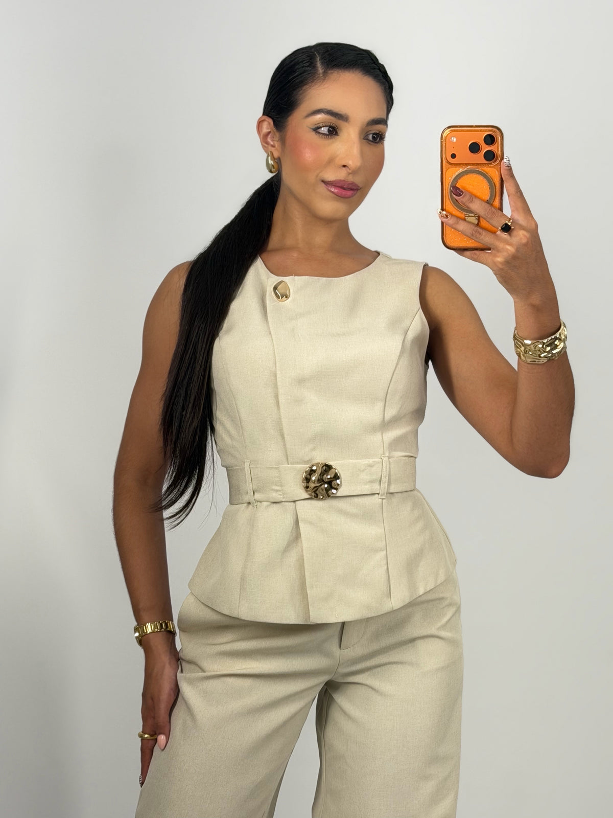Roma Peplum Top